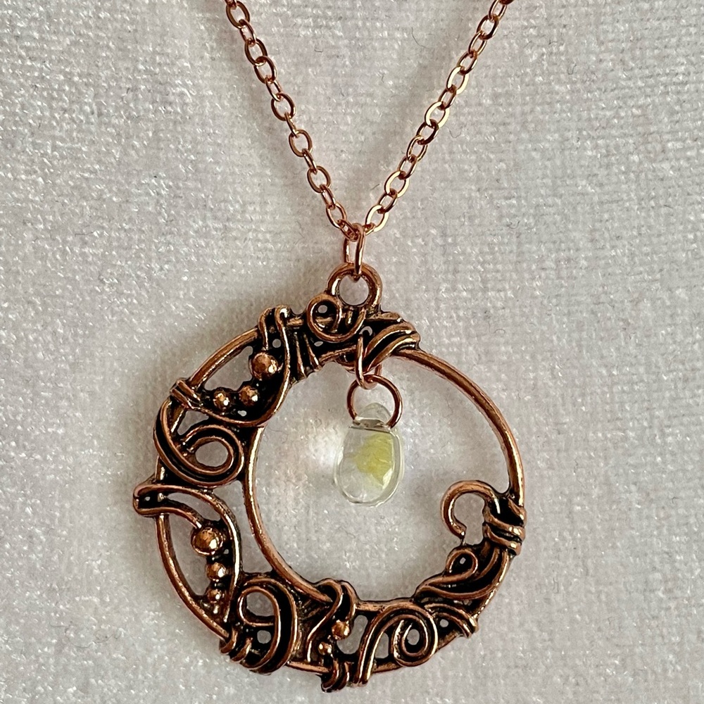 Boho Rustic Crescent Moon Necklace